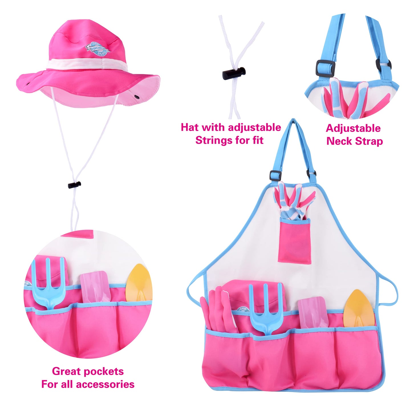Joyin Unicorn Kids Gardening Tool Set Toy Includes Watering Can And Planter, Sun Hat, Gloves, Apron And Kids Gardening Kit Like
