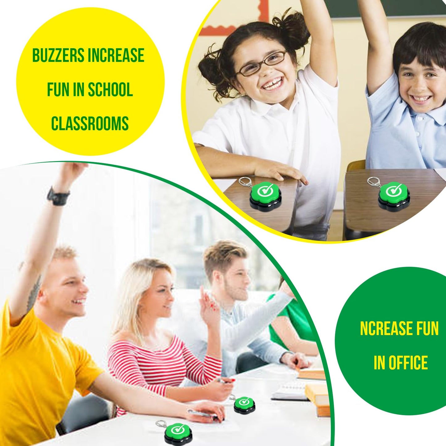 Portable Keychain 2 X Wrong Buzzer Buttons With Sound, Answer Buzzers Set Of 2, Buzzers For Game Show, Wrong Buttons For Communi