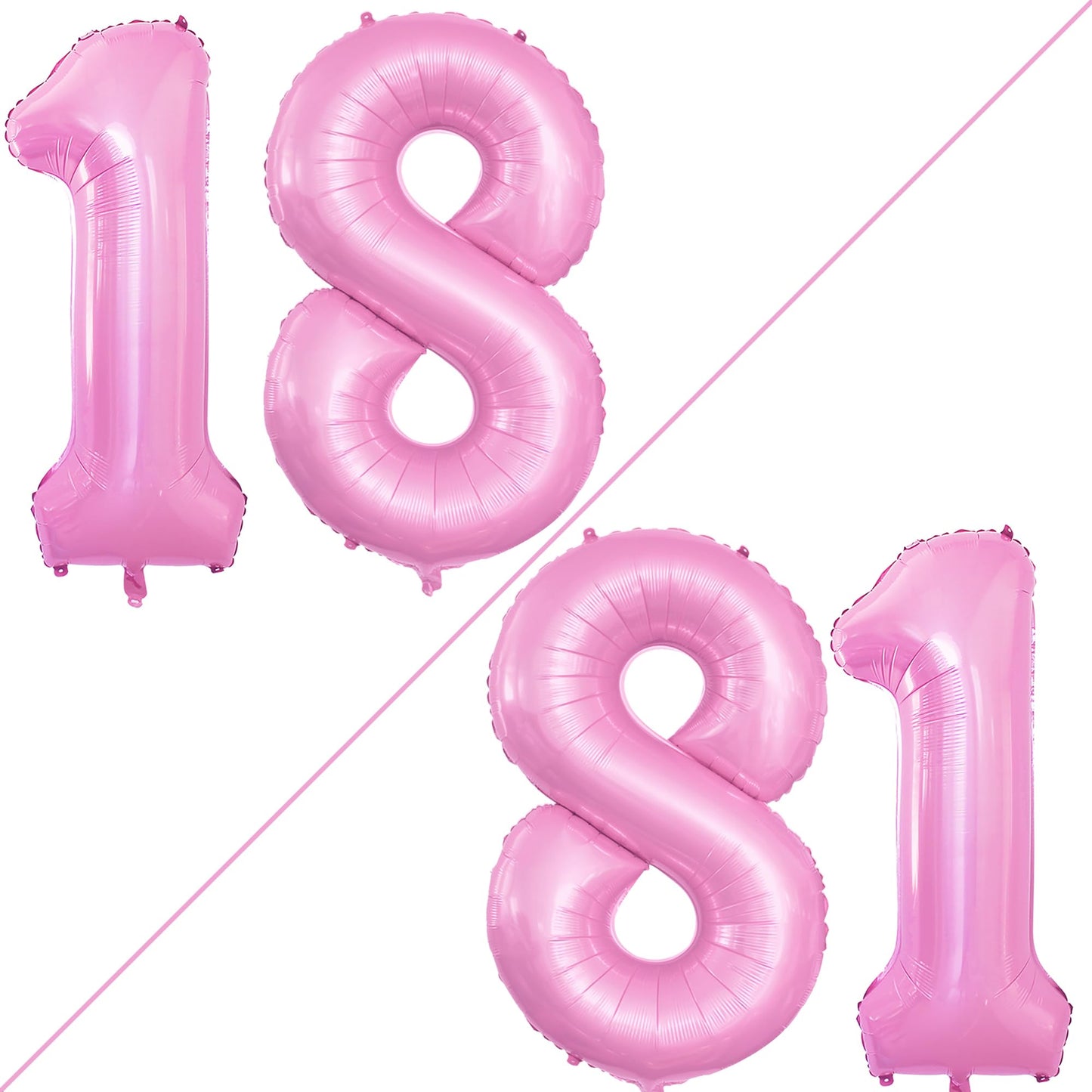 Goer Number 18 Balloons For 18Th Birthday Sweet 18 Party Decorations,42 Inch Jumbo Foil Helium 81 Balloons For 81St Birthday Party Decoration (Light Pink)