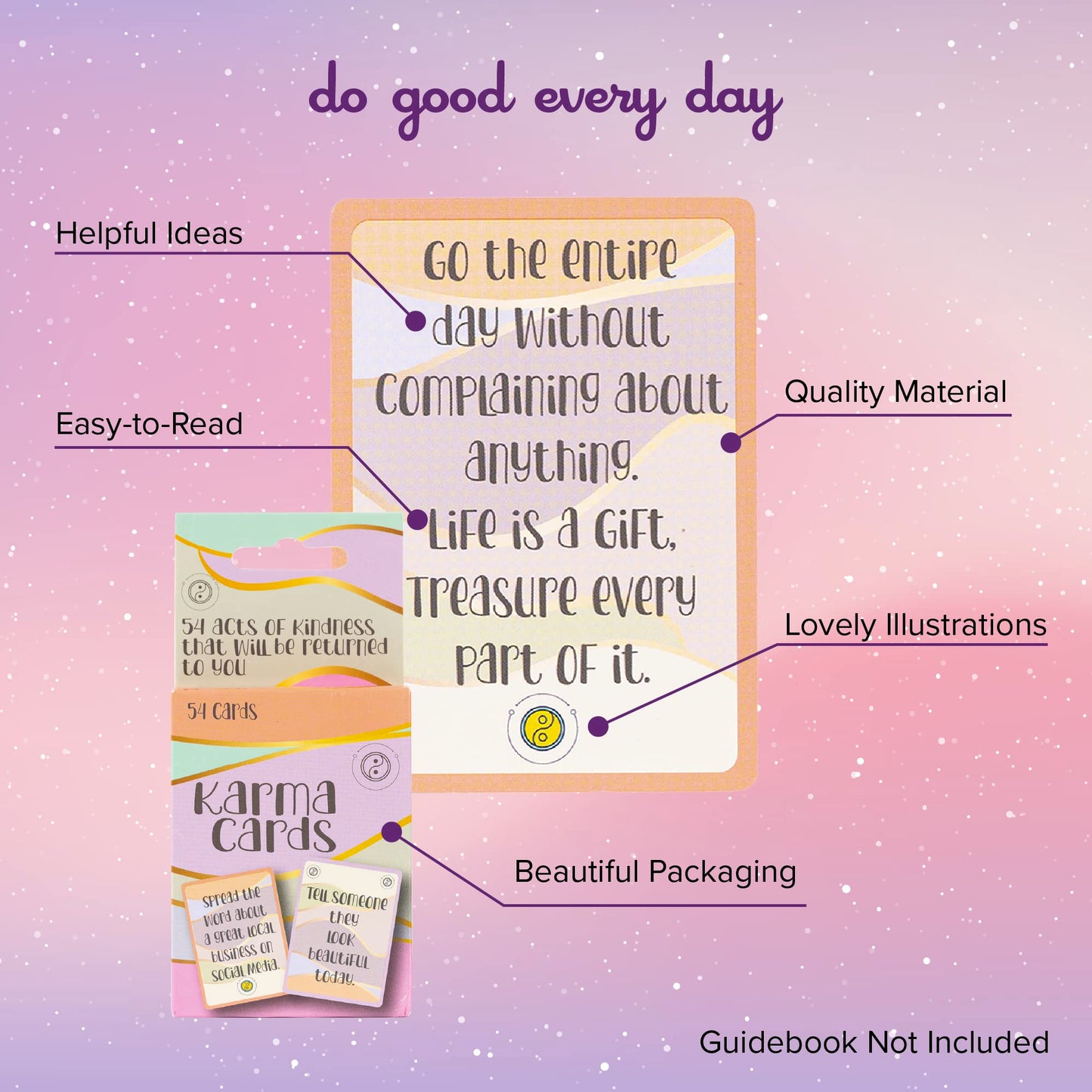 Karma Card Set - 54 Fun Playing Cards For Acts Of Kindness - Good Karma Tarot Deck - 54 Act Of Kindness That Will Return To You
