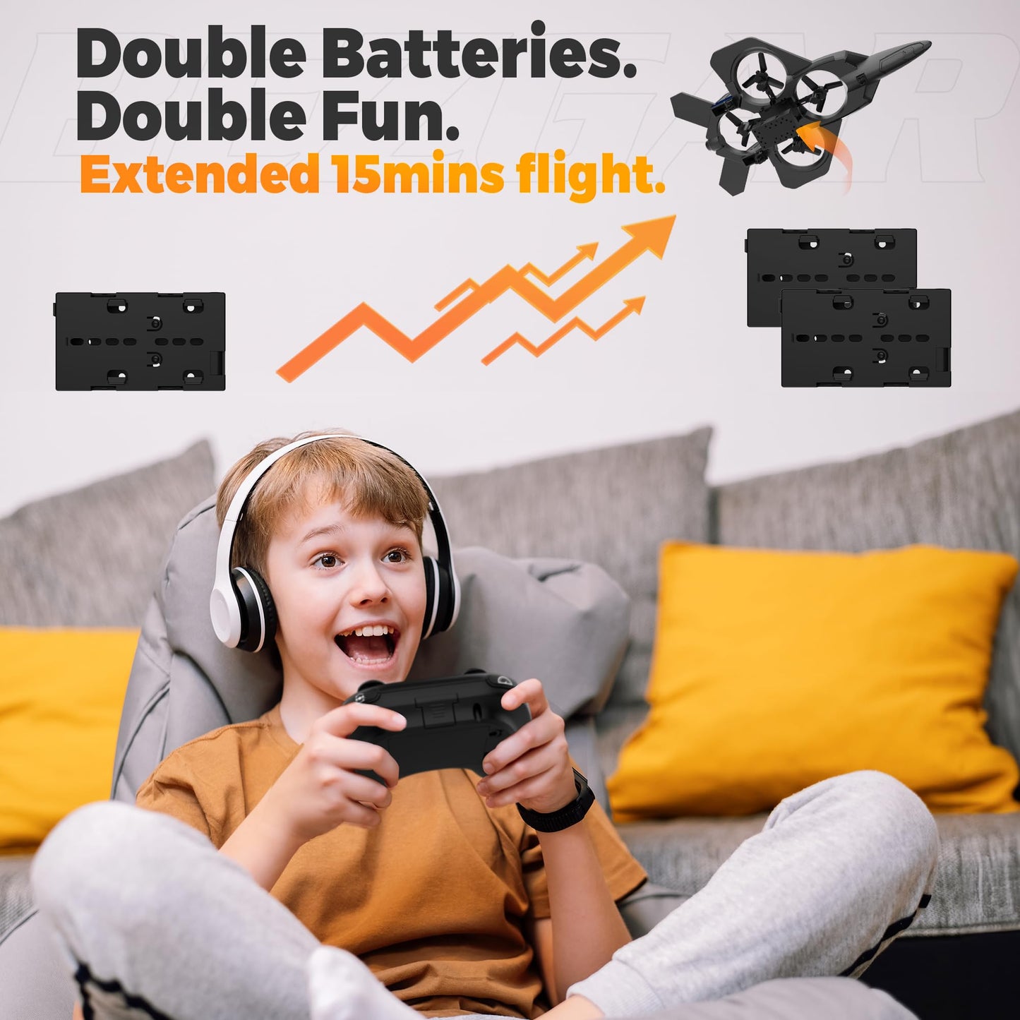 Bezgar Rc Fighter Airplane?F-22 Raptor Mini Drone Remote Control Jet Plane Stunt Drone For Adults & Kids Toy With Light Gift For
