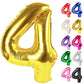 Gold Number 4 Balloon 40 Inch, 4 Balloon Number, 4Th Birthday Decorations, Gold Party Supplies For Boys Girls
