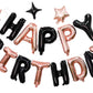 Happy Birthday Balloons Banner, 3D Mylar Foil Letter Birthday Balloons With 6Pcs Star Balloons, Birthday Party Decorations For K