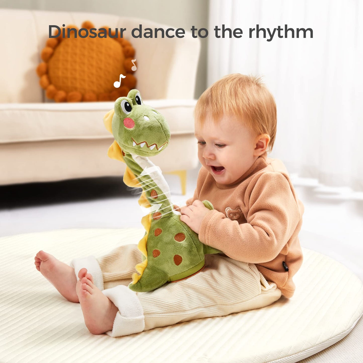 Tumama Dinosaur Dancing Talking Interactive Baby Toy, Mimicking Twisted Electronic Soft Plush Toy With Talking Recording Repeat Talking, Talking Dinosaur Toy For Kids Over 3 Years Old