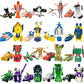 Scktyzs Mini Transform Robot For Kids 3-6 Years, 7 Collectible Rescue Vehicle Construction-Bot Playset Boys Hero Figure Modified Bots 4.5-Inch Converting Action Figures Easter Gift