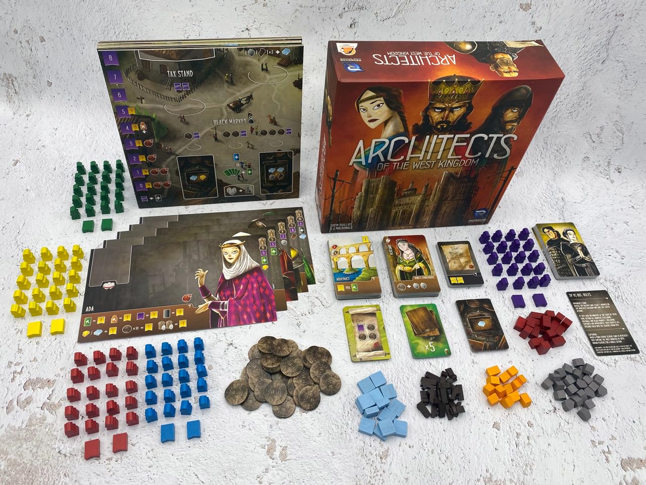 Renegade Game Studios Architects of the West Kingdom Board Game for 1-5 Players, Aged 12+, Cardboard, Multicolor, Model RGS-00819