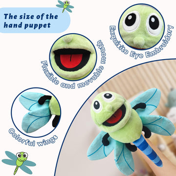 Justqunseen Hand Puppet Realistic Plush Puppet 13'',Insect Animal Puppets For Kids Insect Stuffed Animal Hand Puppet With Moveab