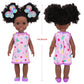 ZQDOLL 14.5 inch Black Doll and Black Baby Doll Clothes and Accessories Set, African Baby Doll with 2 Sets Clothes Shoes Backpac