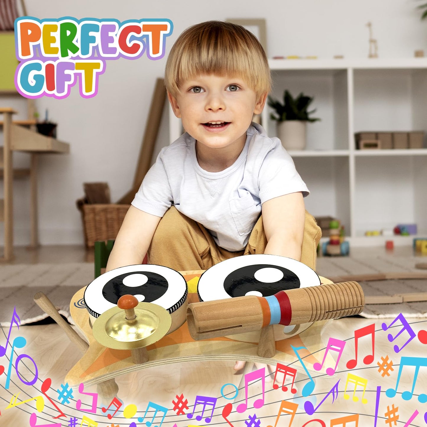 Stoie'S Drum Set For Toddlers 3-5 Baby Drum Set Wooden Musical Instruments Kids Drum Music Set Montessori Drum Set For Toddlers 5-7 Toy Drum Set For Children Ages 3-5 Kids Drum Set For 3 Years Old