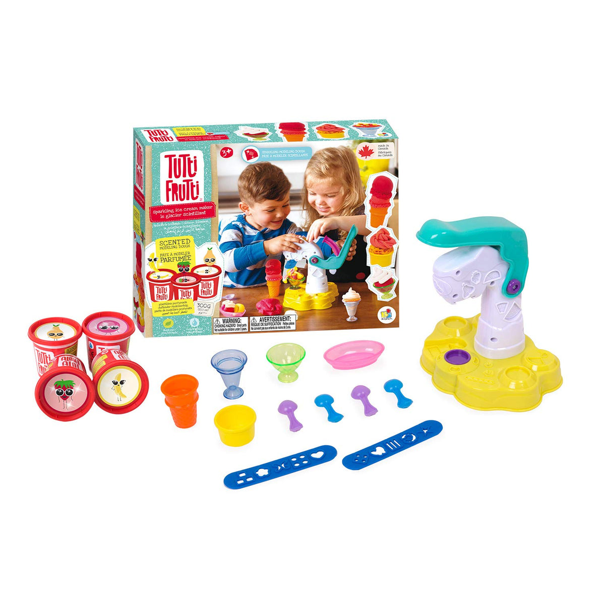 Tutti Frutti: Ice Cream Dough Kit  Scented Modeling Dough Craft Kit W/ Molds & Tools, NonToxic, Pear, Strawberry, Chocolate & 