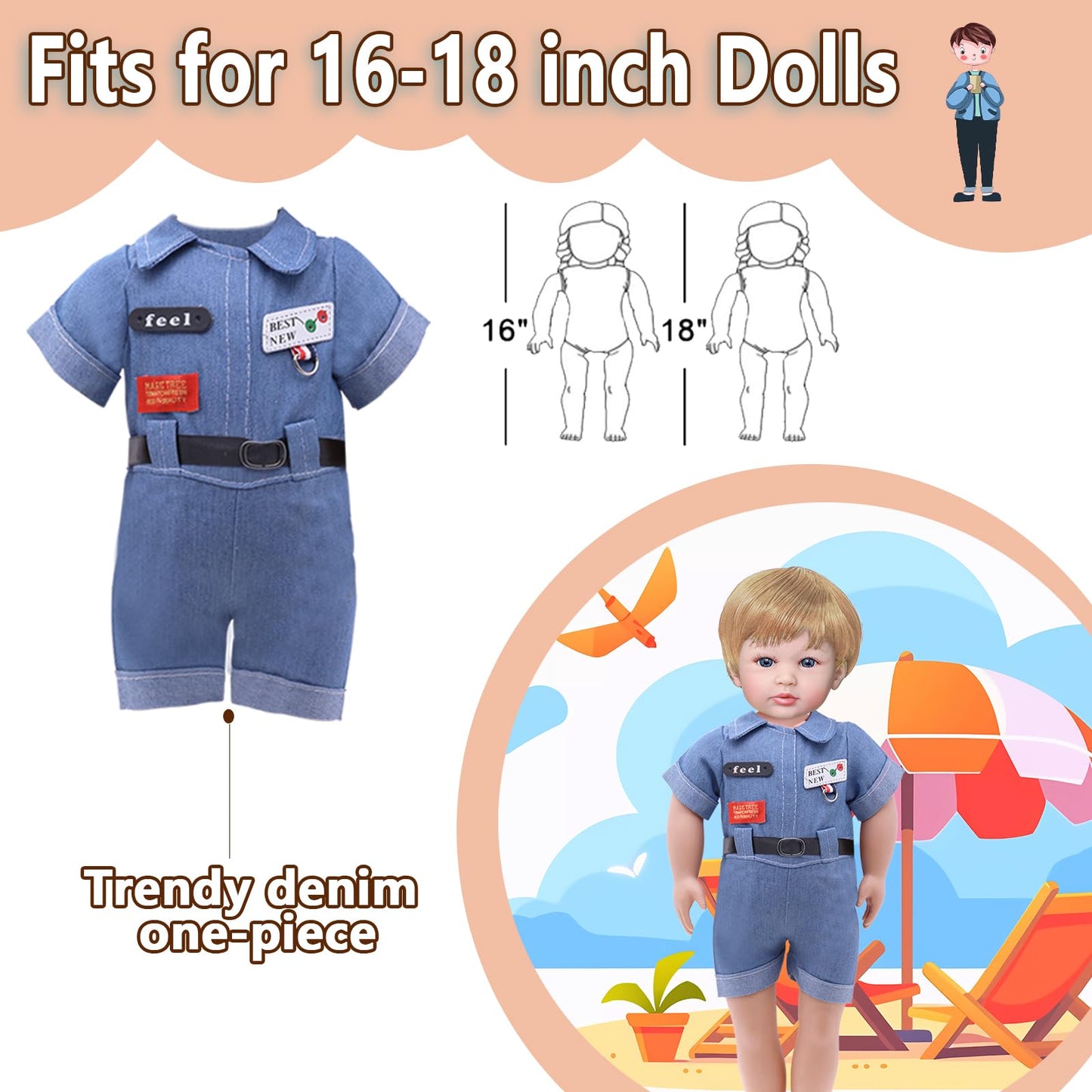 6 Piece Fashion 18 Inch Boy Doll Clothes Casual Wear Plaid Jacket Pants Sportswear Outfits With Tuxedo Suits For 18'' Doll Acces