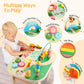 oathx 9-in-1 Wooden Activity Table for 1+ Year Olds, Multi-colored Montessori Toys, Bead Maze, Shape Sorter, Toddler Gifts