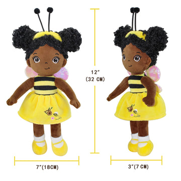 Justqunseen Black Baby Doll, Black Doll African American Baby Doll, 12    Rag Doll For Girls Soft Baby Doll Gifts, Dolls For 2 3