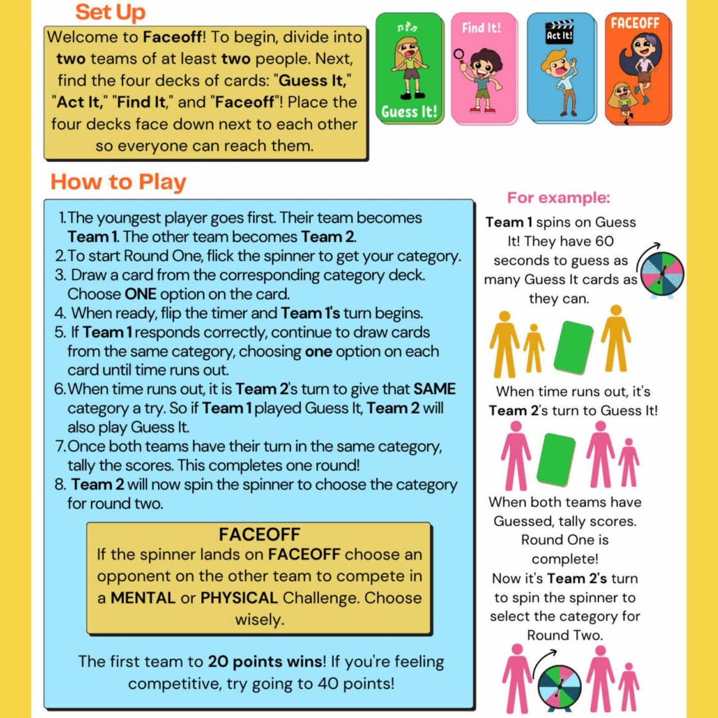 Skyler Imagination Family Faceoff Game - Fun Active Game for Rainy Days - Multicolor - Model SKYI_HFF