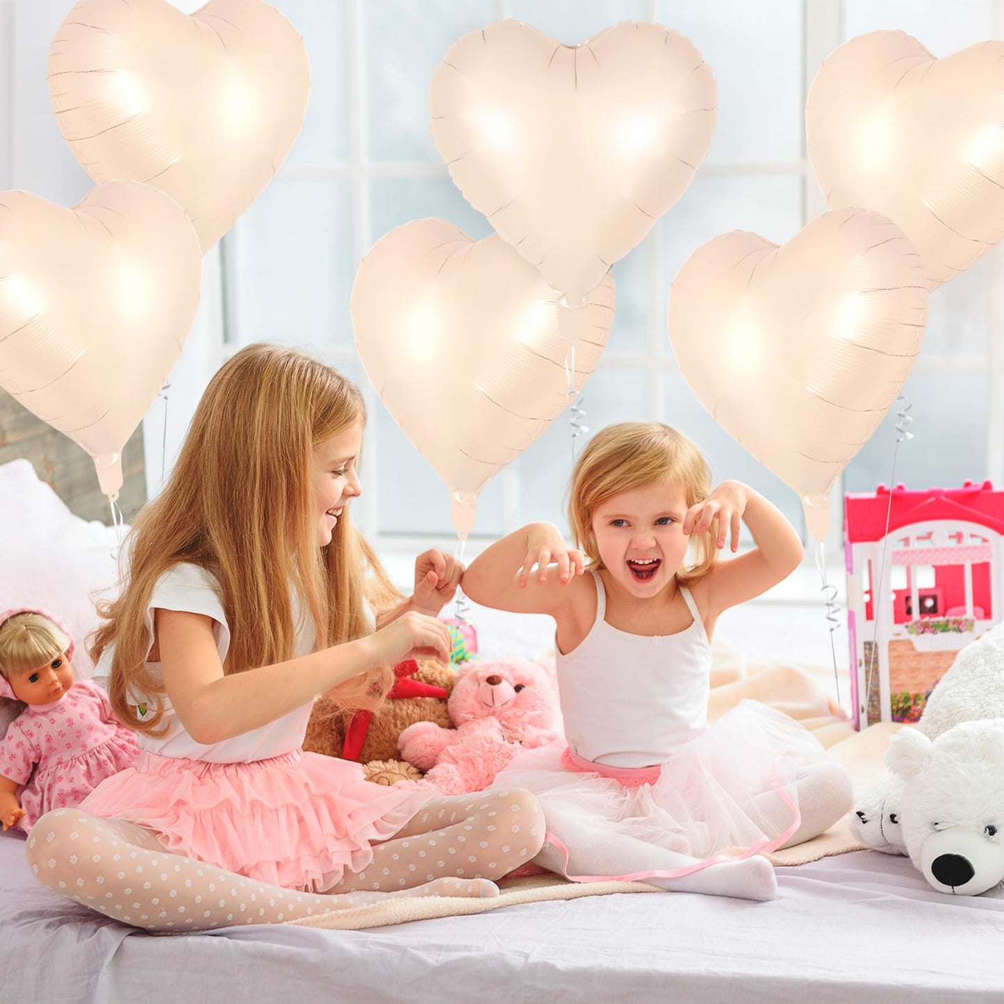12 Pcs Heart Balloons,18 Inch Heart Shape Foil Balloons Love Balloons Valentine Balloons For Birthday Party Wedding Engagement P