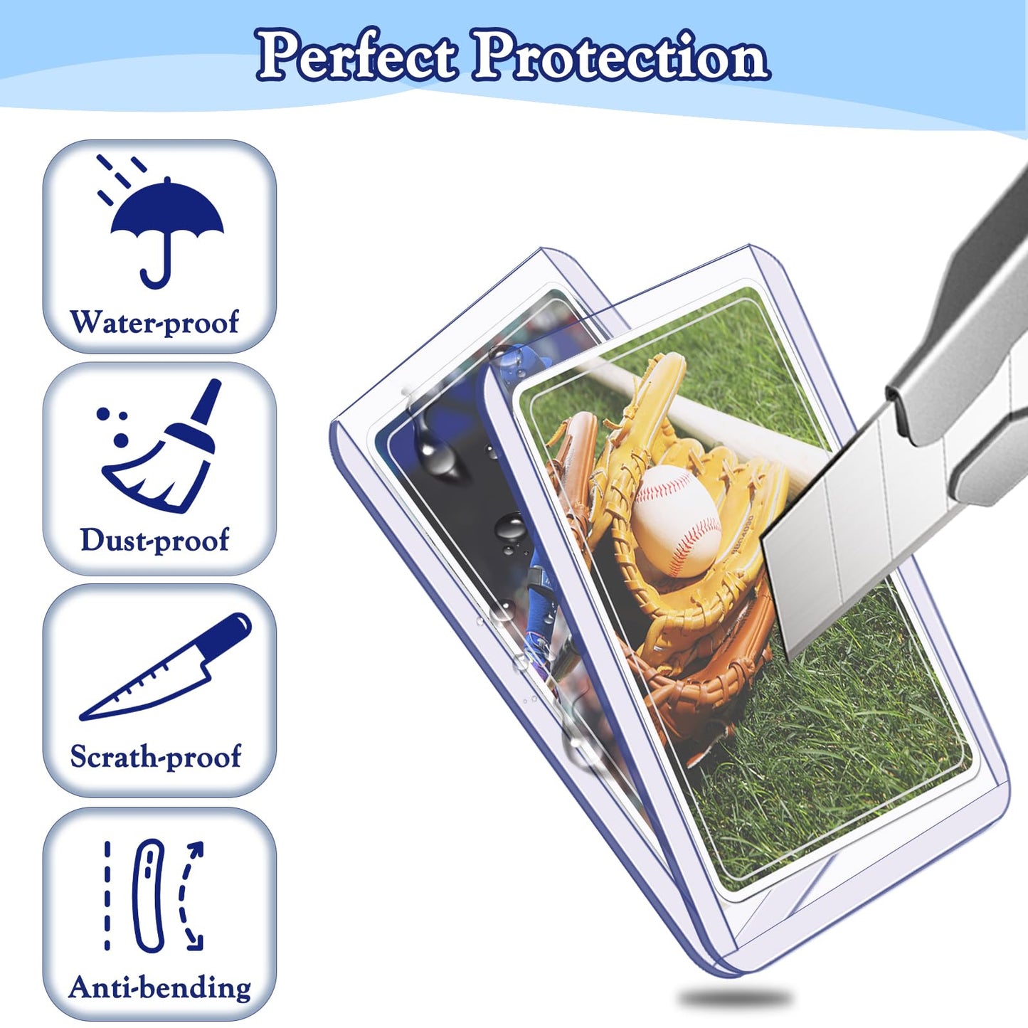 800 PCS TopLoaders Card Sleeves for Trading Cards, 3 x 4 Hard Plastic Baseball Card Protectors Card Holder Fit for MTG, TCG, Sta