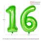 Number Balloons 40 Inch Green Birthday Party Decorations 16St Digital Jumbo Helium Foil Mylar Balloon