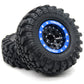 Hobbysoul Adjustable Offset Rc 1.0 Wheels And Tires, 1/24 Tires & Heavy 1.0 Beadlock Wheels Blue Black For 1:24 Rc Crawler Axial