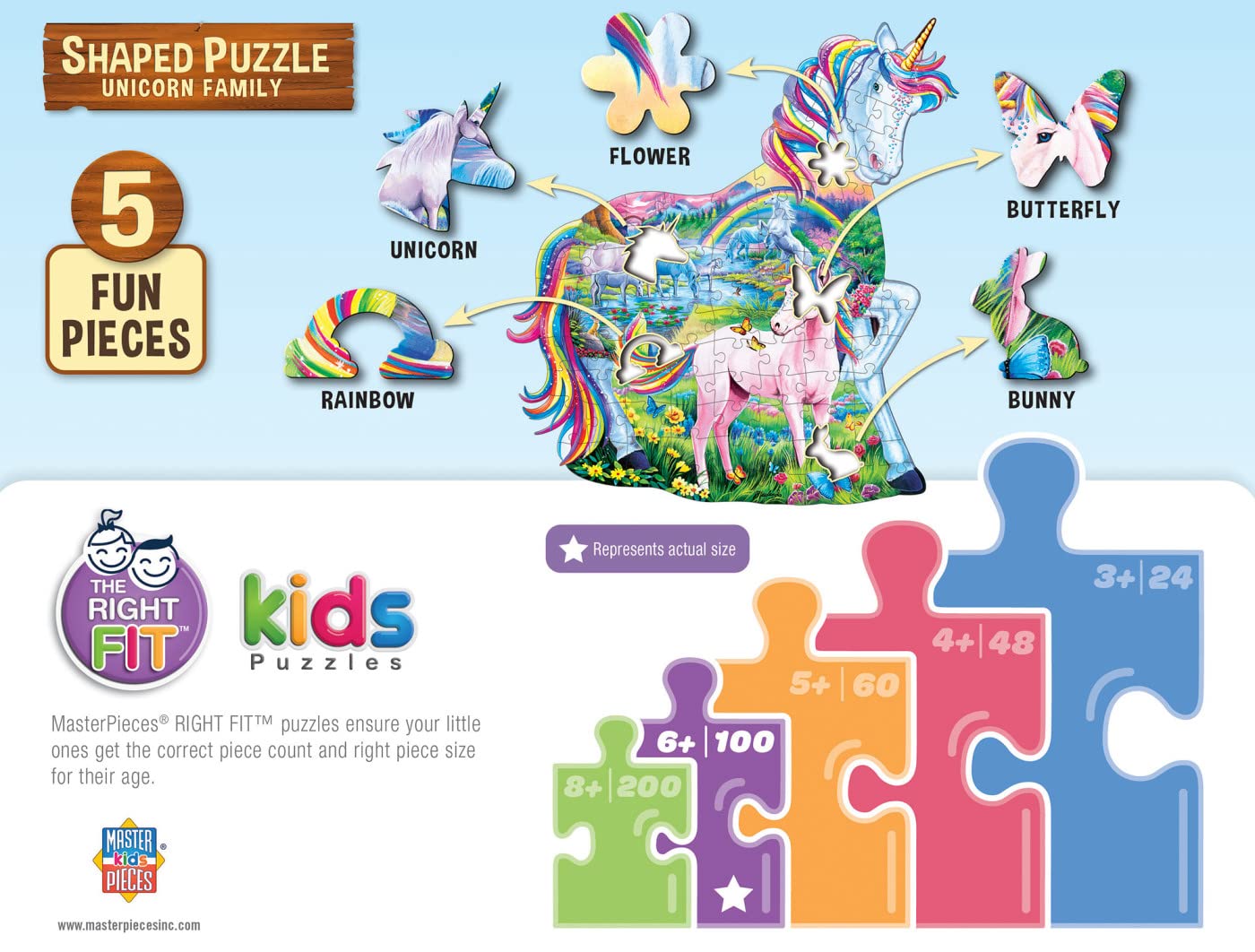 Unicorn Family 100 Pc Shaped
