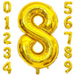 Paticool Gold Number 8 Balloon, 40 Inch Large Number Foil Mylar Balloons For 8Th Girl Boy Birthday Party Celebration Decorations