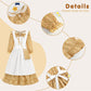 Aoiviss Pioneer Girls Dress Floral Colonial Prairie Costumes For Little Kids With Apron And Bonnet, Yellow