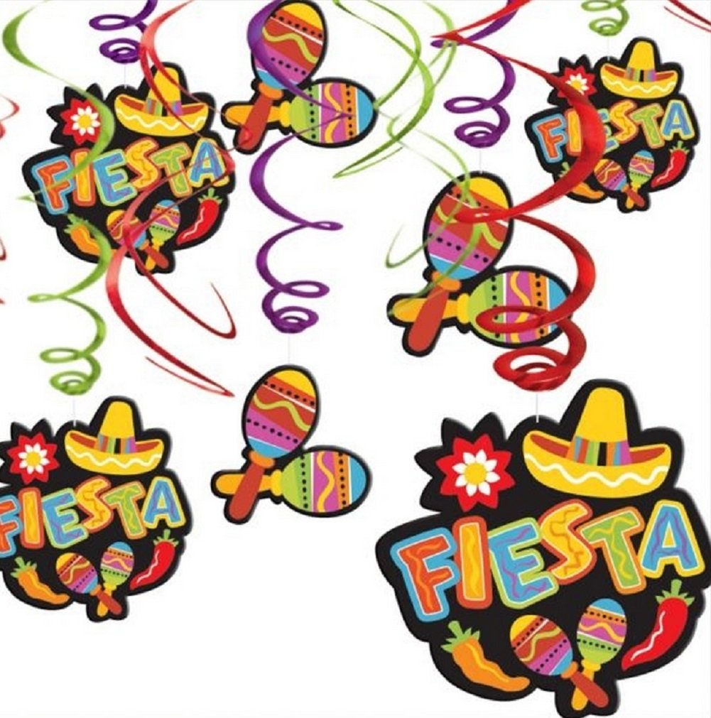 Cinco De Mayo Fiesta Hanging Foil Swirls Value Pack | Party Decoration