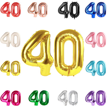 40 Balloon Number, Gold Number 40Th Birthday Balloons 40 Inch, 40 Years Old Gold Birthday Decorations For Men Women, 40Th Annive