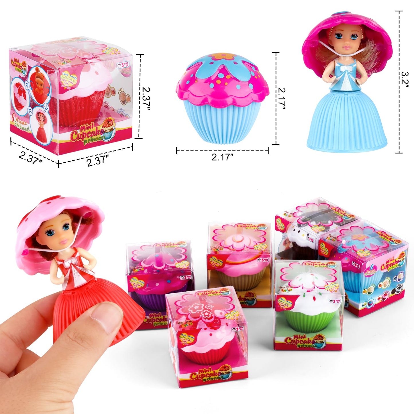 Christoy Cake Doll Toy Set - 6PCS Multicolor Scented Cupcake Princess Gift for Kids