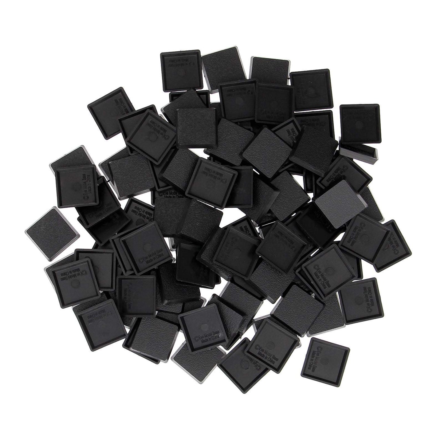 100PCS 25mm Square Black Miniature Model Bases for Tabletop or Miniature Wargames (25mm(0.98inch), 100PCS)