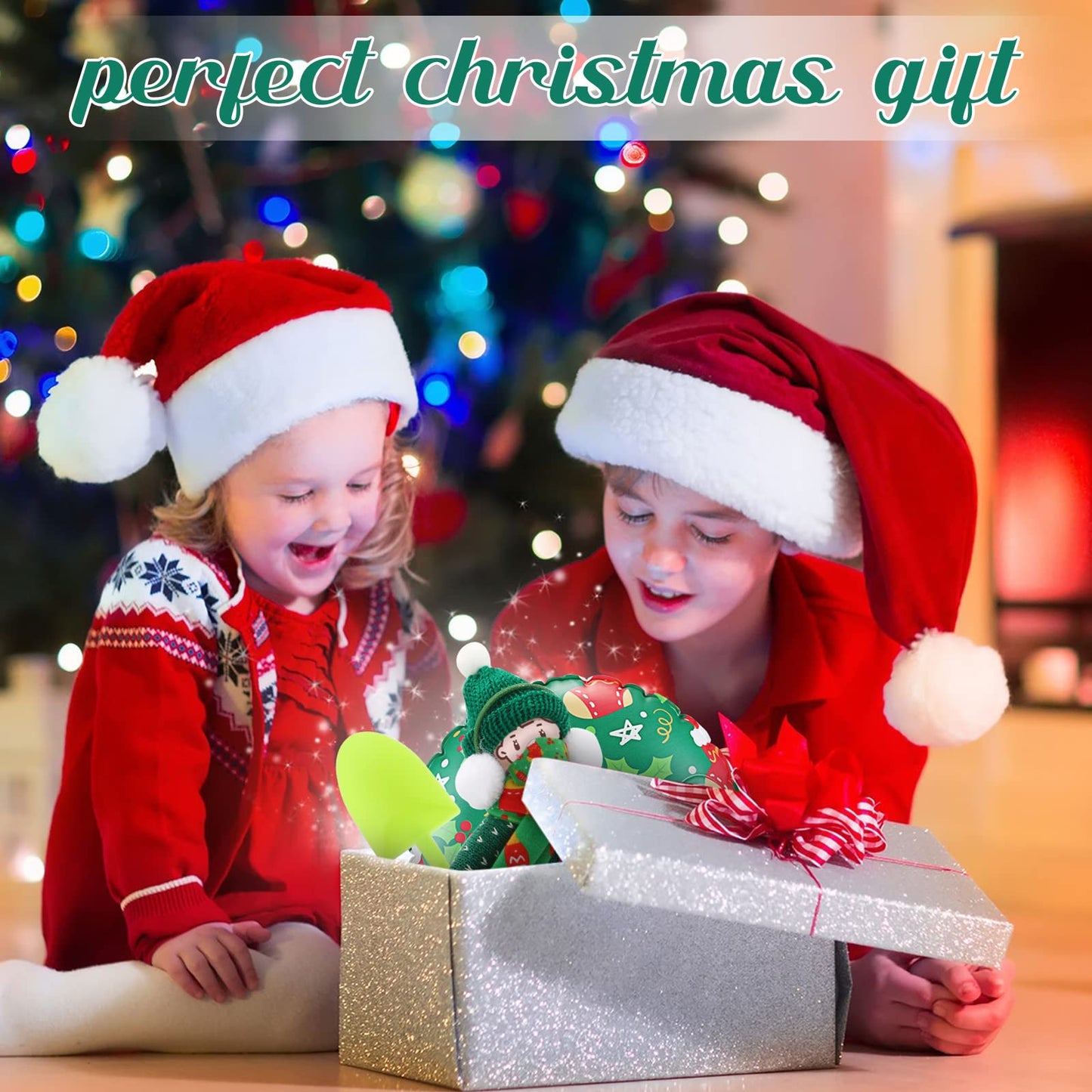 Jenaai 9 Pcs Christmas Elf Doll Accessories Set Christmas Elf Clothing Includes Ear Muffs, Scarf, Sweater, Boot, Inflatable Snow