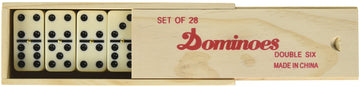Double Six Professional Dominoes With Brass Spinner In Wooden Case 28 Piece