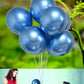 Chrome Metallic Blue Balloons 12 Inch 100 Pcs Latex Balloons Birthday Balloons Shiny Balloons Graduation Halloween Party Decorat