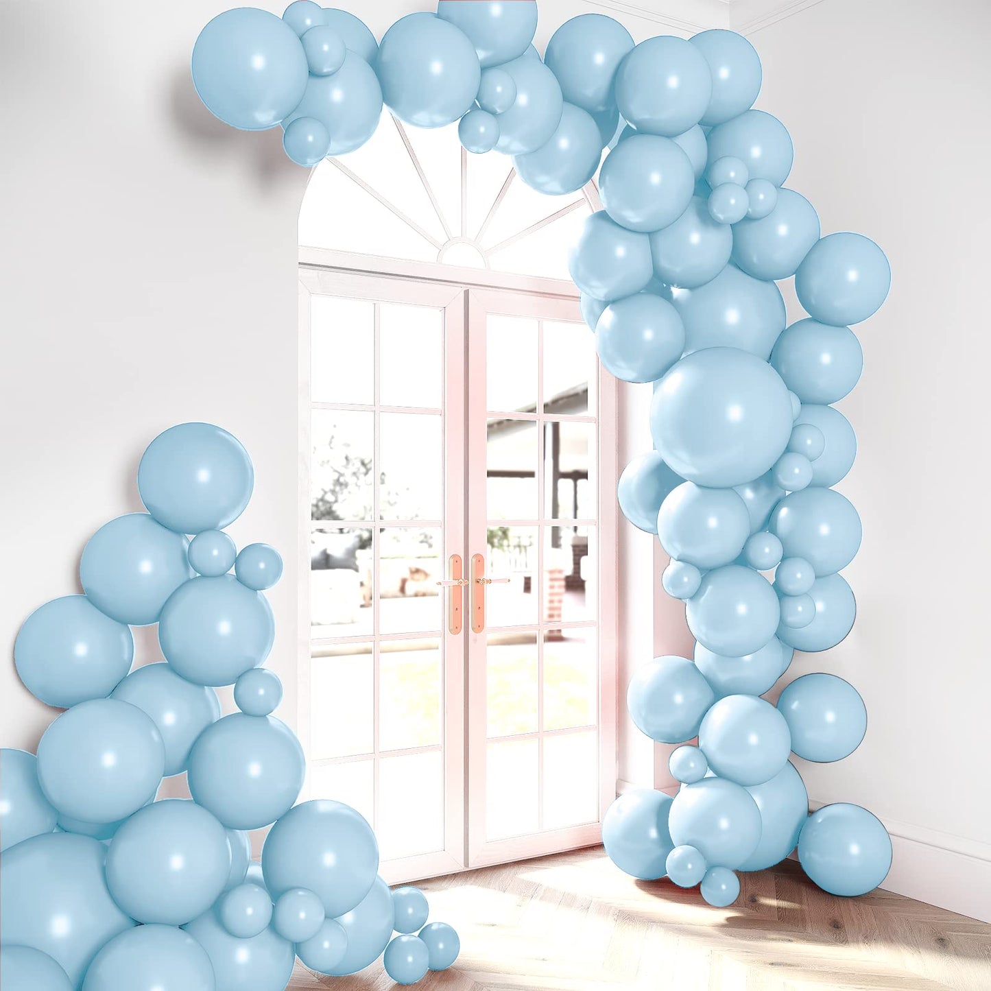 House Of Party Pastel Blue Balloons - Light Blue Balloons 5/12/18 Inch, Baby Blue Balloons Garland For Graduation, Baby Shower &