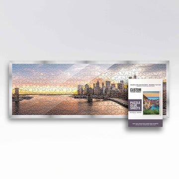 13X39 Puzzle Frame Kit With Glue Sheets | Silver Modern Picture Frame | Real Wood With Uv Resistant Acrylic Front | Made To Pres