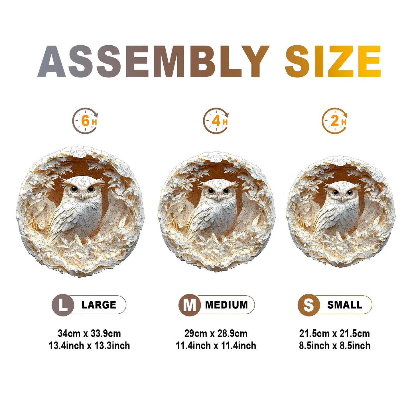 Wooden Puzzles for mature-themeds - 3D Vision Effects Owl Wooden Jigsaw Puzzle - Unique Animal Shaped Wood Puzzles mature-themed - Creative Birthday Gift Family Game (290pcs)