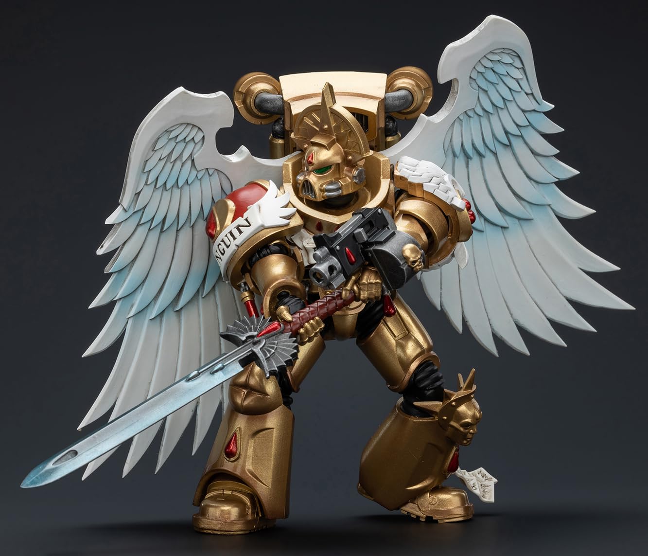 JOYTOY Warhammer 40 000 1/18 Blood Angels Sanguinary Guard with Encarmine decorative replica blade 2 Collection Model Birthday Gift 4.8 Inch JT7066