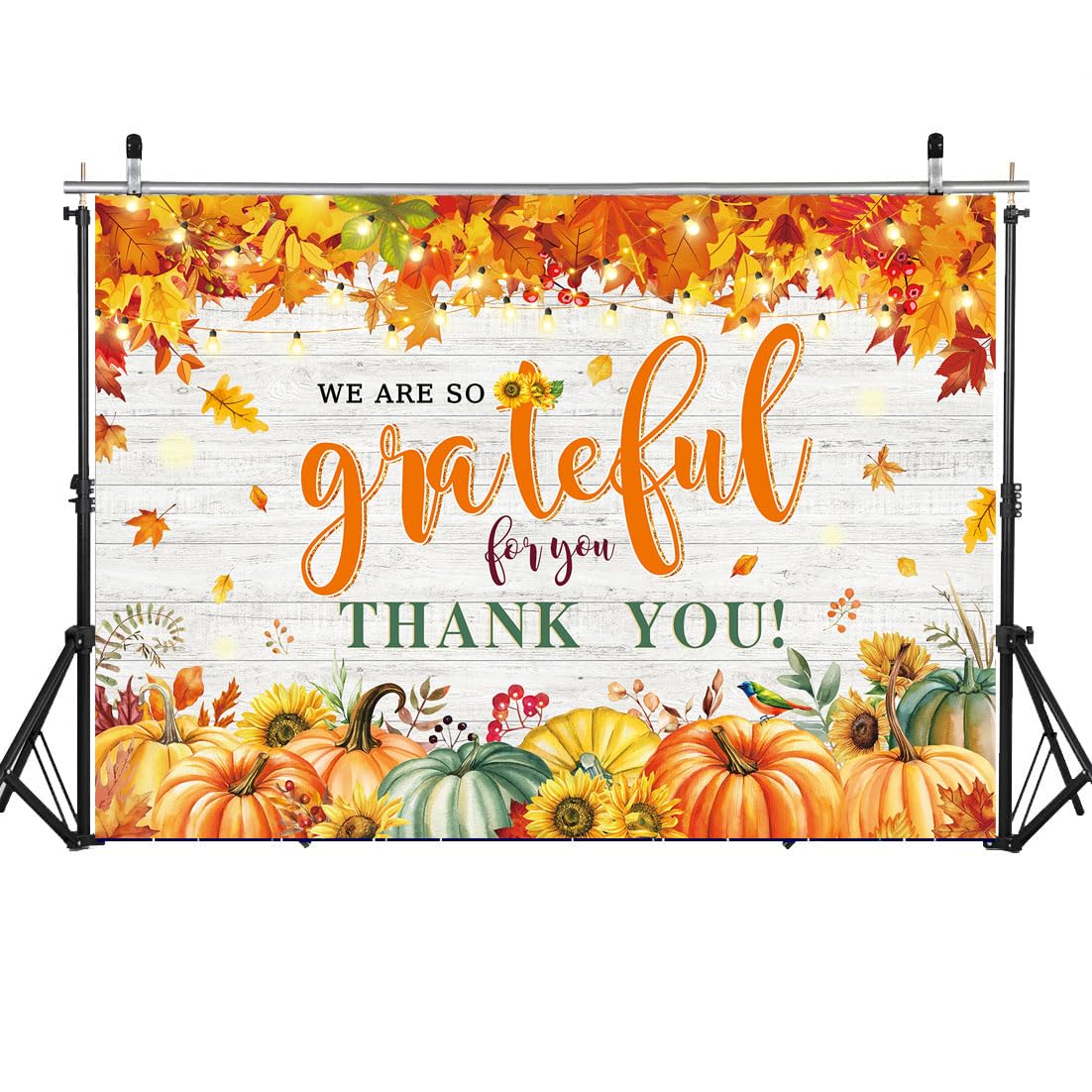 We are So Grateful for You Thank You Banner Backdrop 6x4FT Autumn Pumpkin Thank You for All You Do Background Thanksgiving Emplo