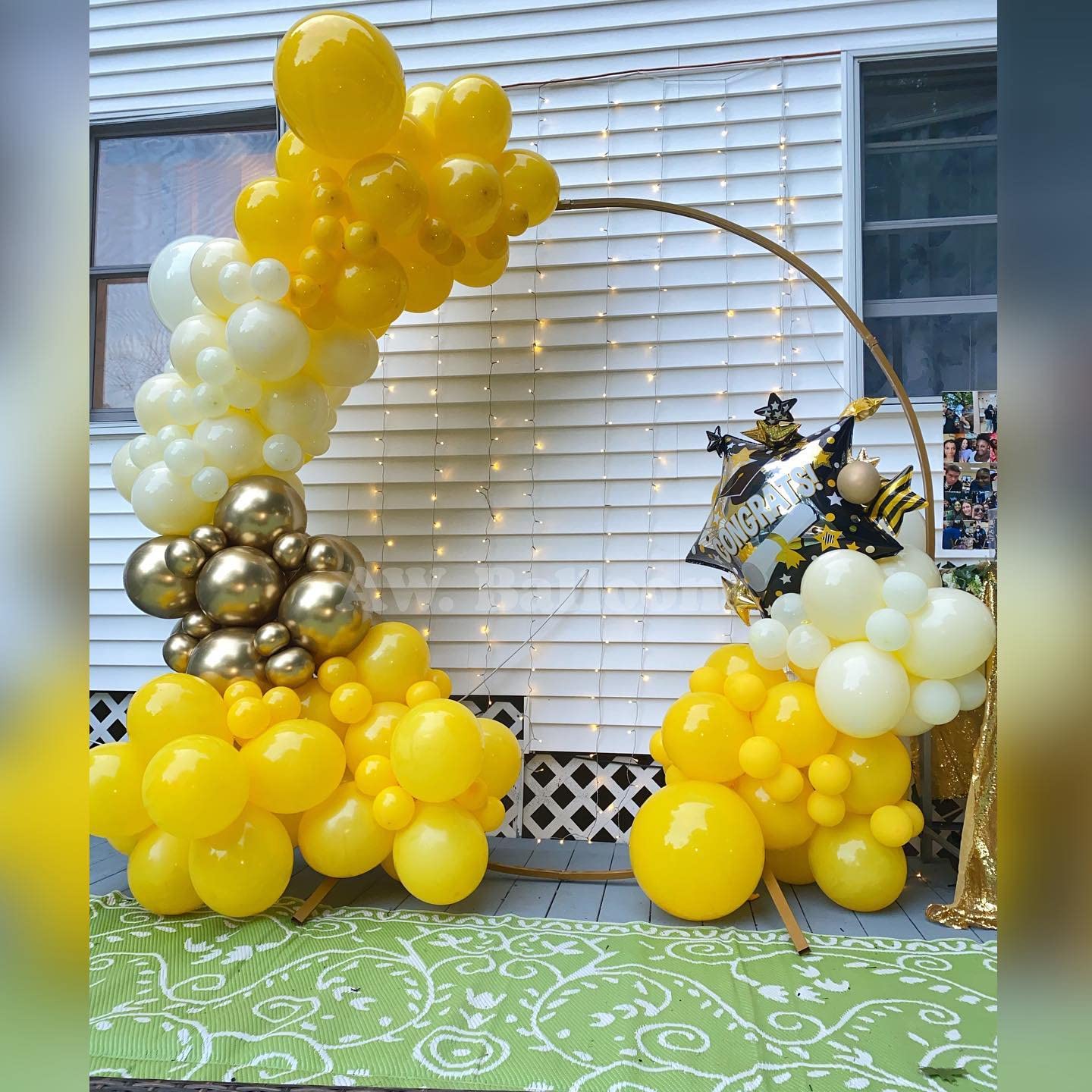 Yellow Balloons 110Pcs Yellow Balloon Garland Arch Kit 5/10/12/18 Inch Matte Latex Yellow Balloons Different Sizes As Honey Bee