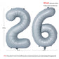 40 In Matte Gray Number Balloons Helium Foil Mylar Balloon Birthday Party Banquet Decoration 26