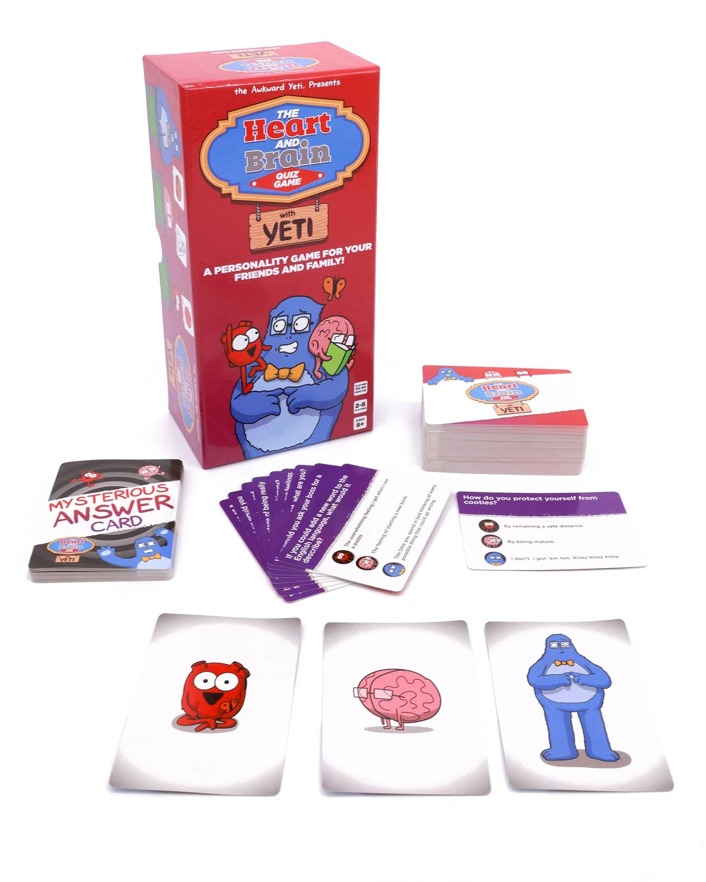 The Awkward Yeti Heart and Brain Card Game - Family Fun for Kids & Adults, Paper, Blue, Model 7011