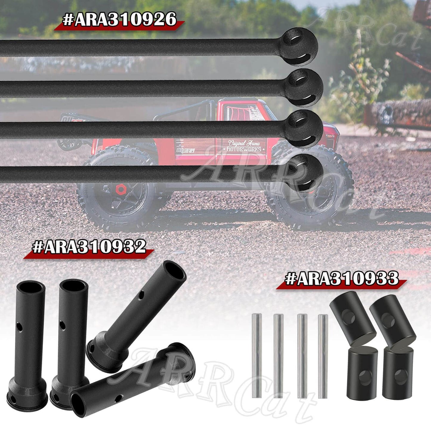 ARRCat Drive Shaft CVD Upgrade Parts for Arrma 1/5 KRATON 8S BLX/Outcast 8S BLX,4PCS Front/Rear Harden Steel #45 Upgrades Parts
