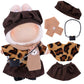 5pcs Handmade 15cm/17cm Doll Clothes for Labubu Outfits (No Doll)  enhanced Clothes Accessories with Hat  Shawl  Scarf   Skirt & Bag  Cute Fashion Clothes for Girls Boys Collectors (Dark Brown) AK054DB