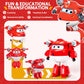 Super Wings Transformer Toys 5" Action Figure Jett - Red, 2-in-1 Rescue Bot, Educational Toy for Kids Ages 3+, Model US740283
