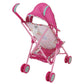 Baby Alive Doll Stroller - Pink & Rainbow - Fits Dolls Up to 24" - Retractable Canopy, Safety Harness - Model T709036