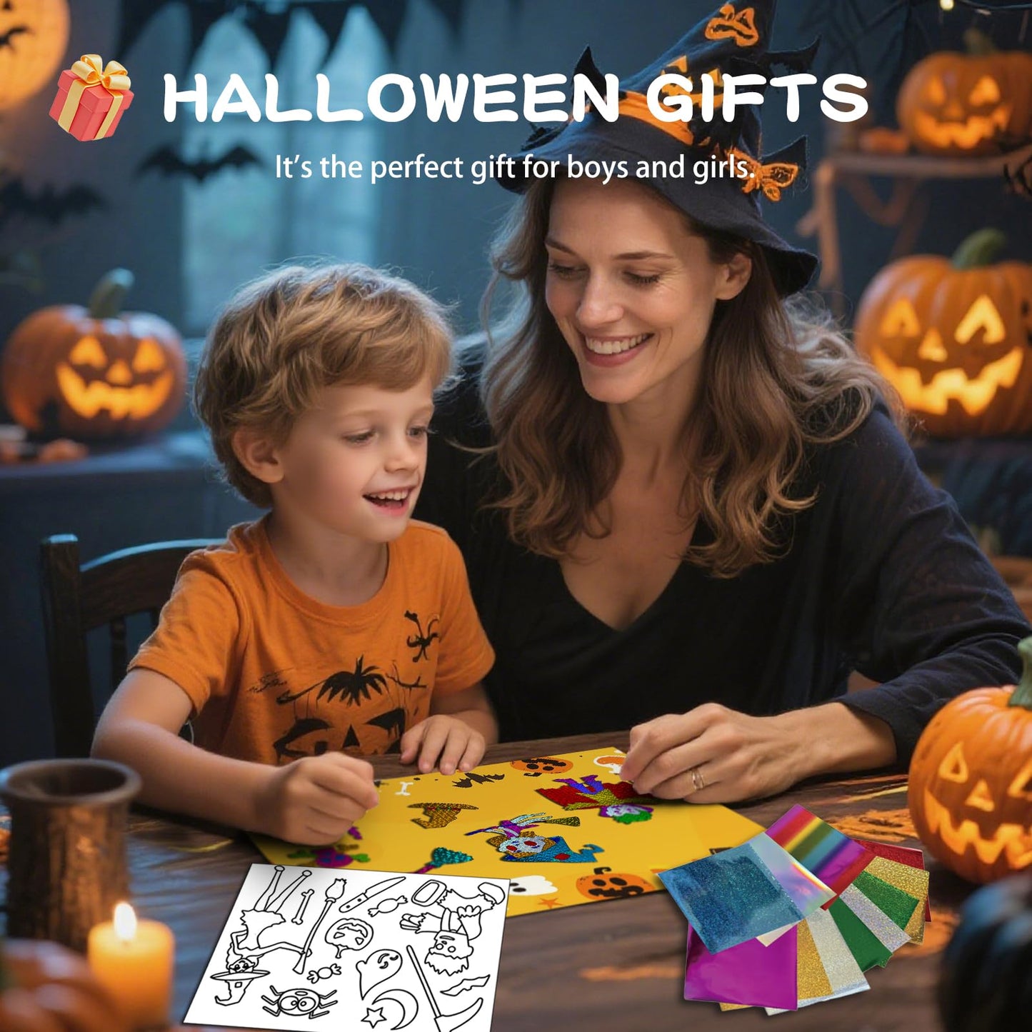 Foil Fun - No Mess Art for Kids, Foil Craft Kits & Fun Supplies, DIY Creative Activity for Holiday Gatherings, Friend Parties, Q