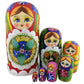 Winterworm 7Pcs Red Flowers And Berries Wooden Russian Nesting Dolls Matryoshka Russian Doll
