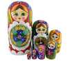 Winterworm 7Pcs Red Flowers And Berries Wooden Russian Nesting Dolls Matryoshka Russian Doll