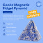 Speks Geode Pyramid - Magnetic Fidget Toy For Adults & Teens 14+ | Sensory Gadget For Stress Relief, Office Desk Toy Present, Christmas Gift, Holiday Stocking Stuffer | 12-Piece Set - Cobalt