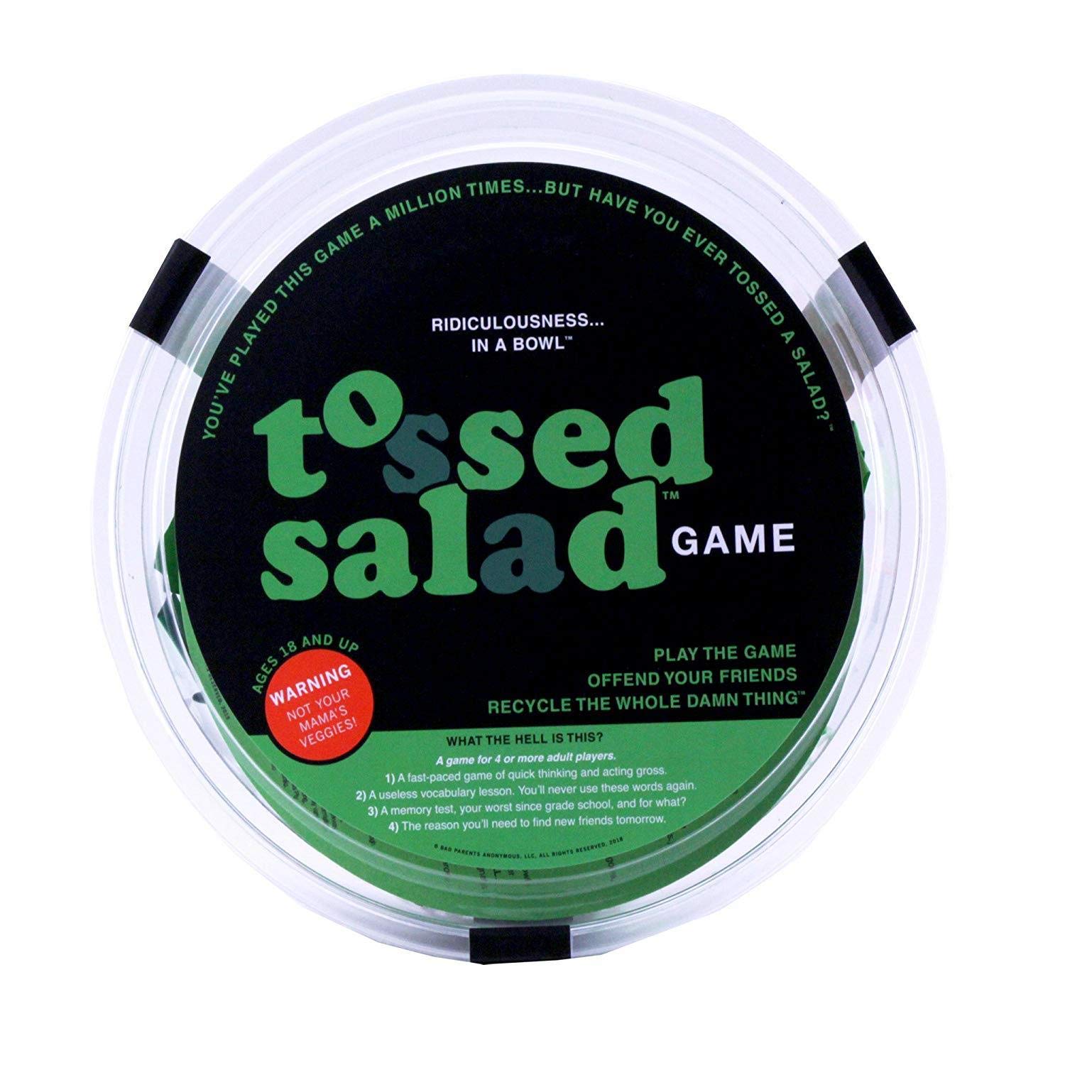 Games Adults Play 70033 Tossed Salad-Game: Ridiculousness in A Bowl, Green
