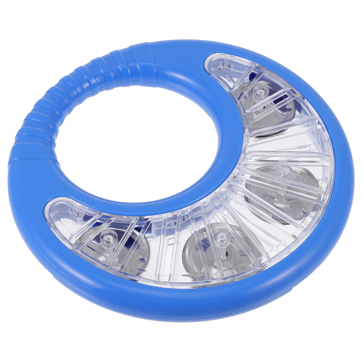 Heallily Hand Held Tambourine Toy Stainless Steel Jingles Bells Metal Single Row Percussion Drum Toy Instrument Toys For Kids Ad
